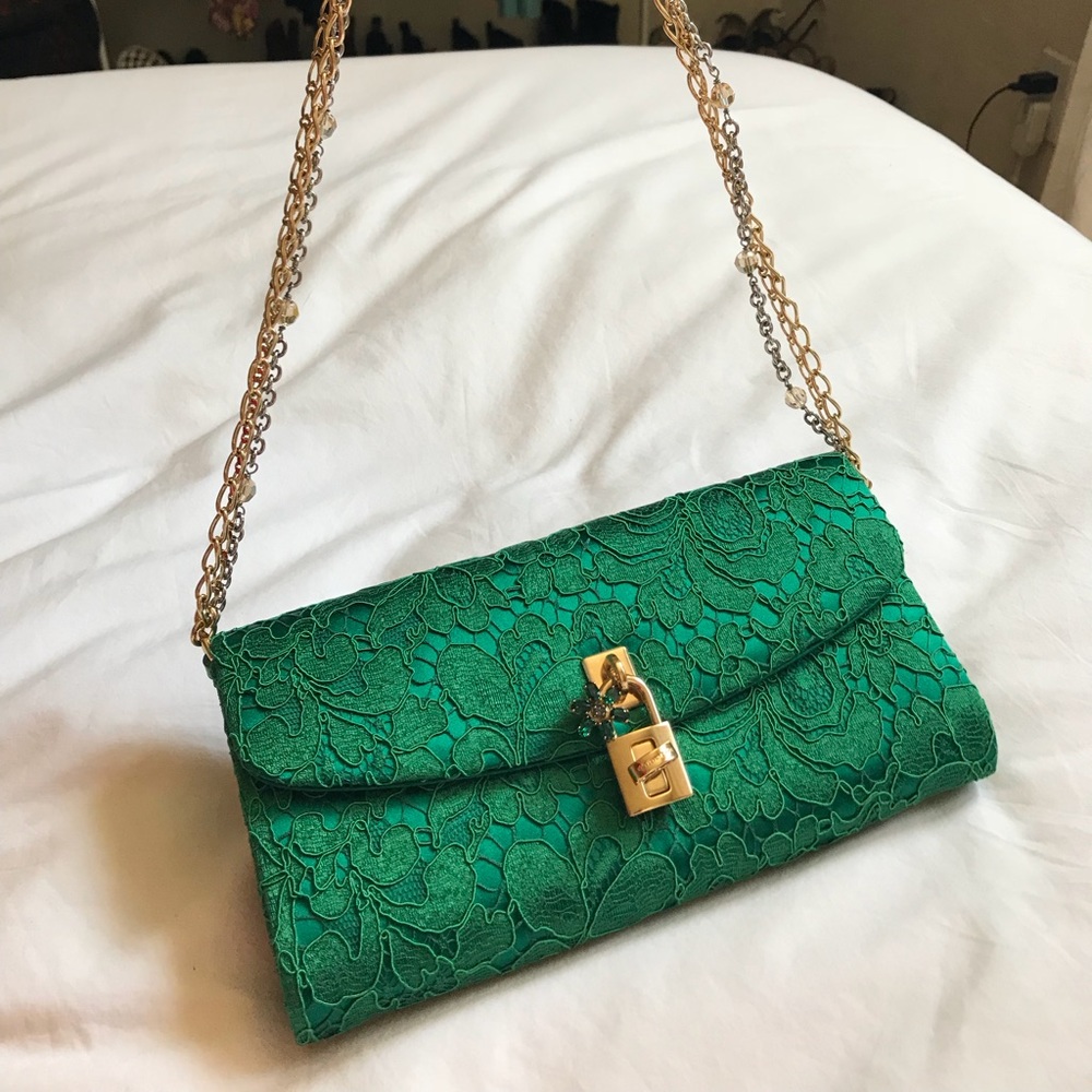 Dolce and Gabbana Lace Pouchette Clutch